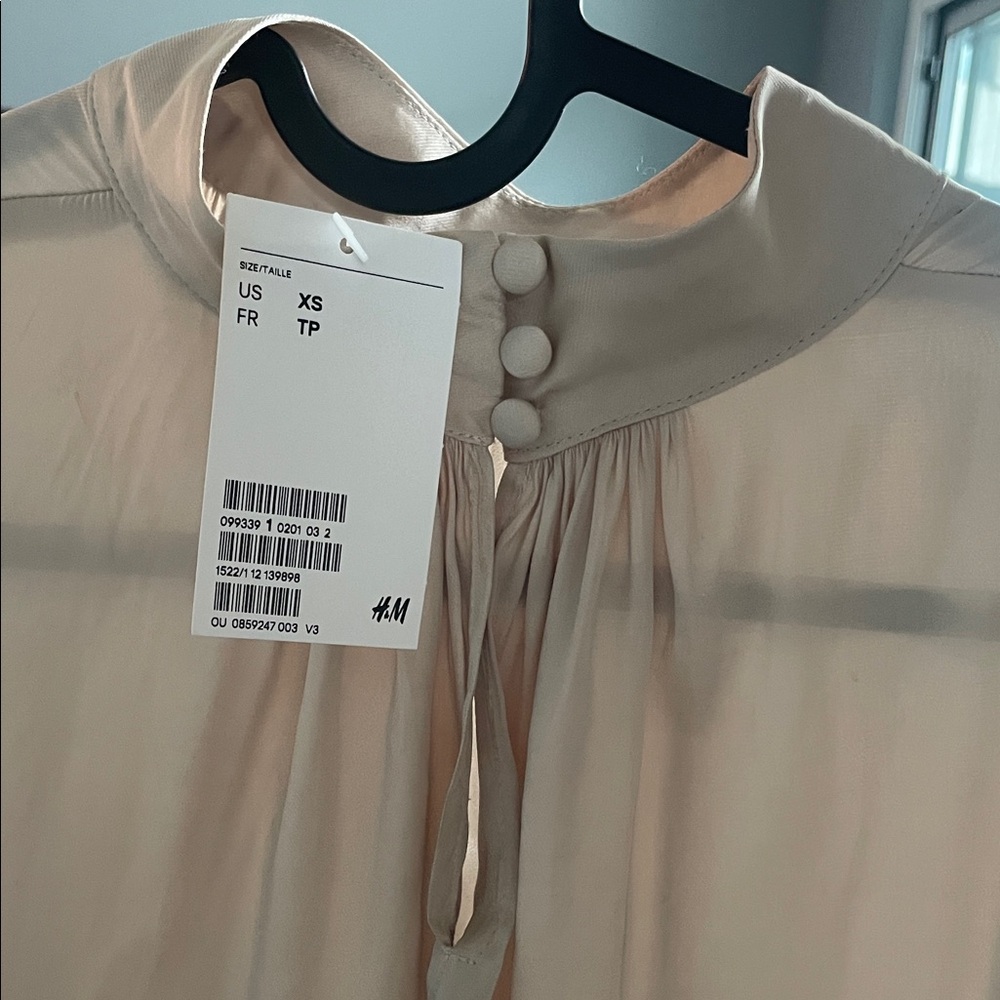 H&M Cream Blouse with Button Detail